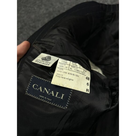 Canali Classic Pinstripe Wool Blazer Jacket  - Size M /EU 48 Made in Italy - Picture 2 of 14
